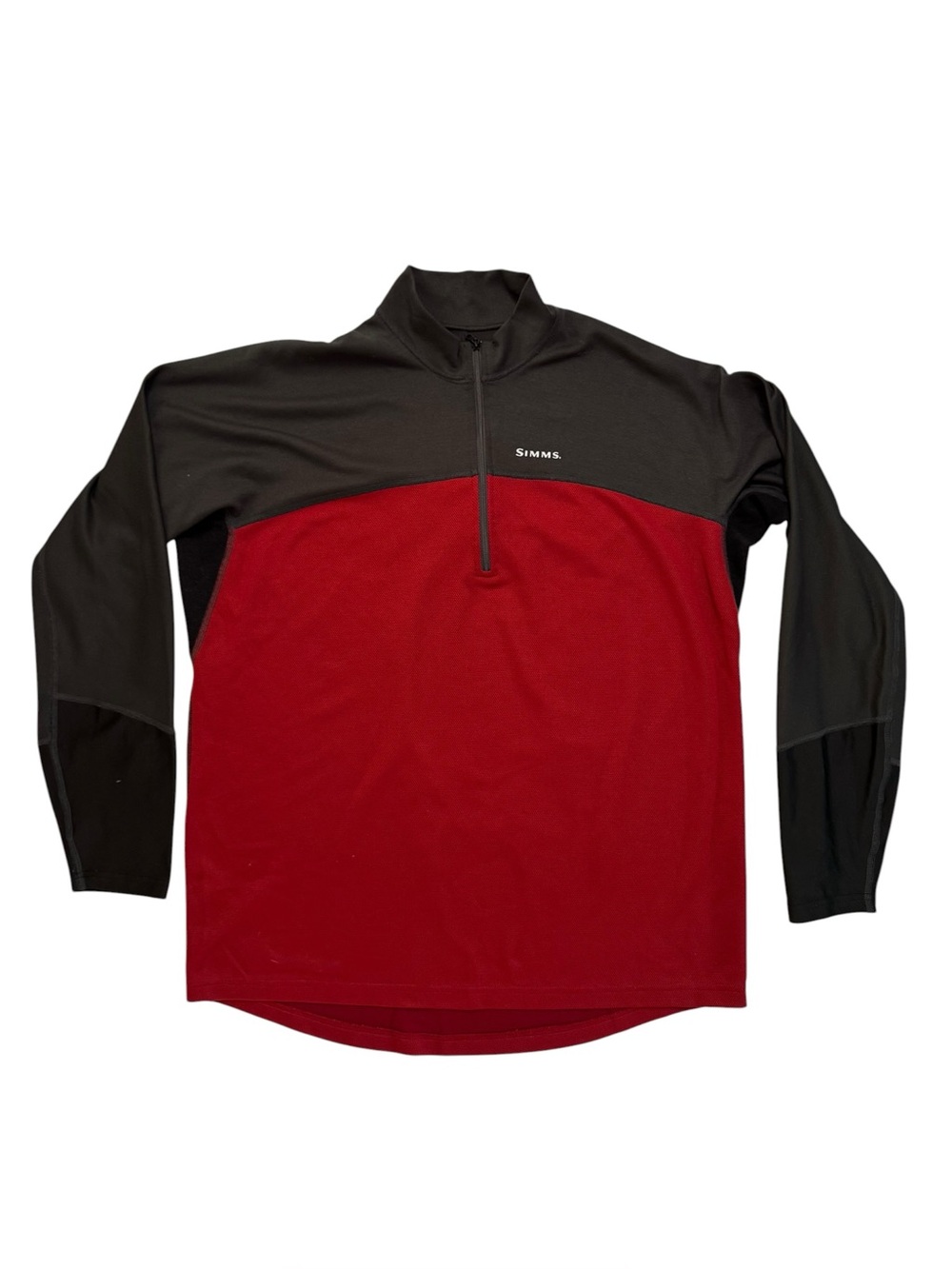 Simms Men's Rivertek Fishing Pull Over Long Sleeve 1/4 Zip Jacket Size Large